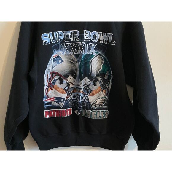 SUPER BOWL XXXIX SWEATSHIRT Adult 2005 Patriots Eagles size M - Picture 2 of 6